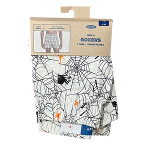 Mens Halloween Spider Webs & Spiders Boxer Shorts - Size Small - Old Navy - NWT